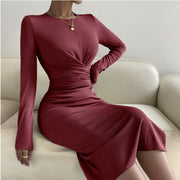 Women's Knitted Jumpsuit Bottoming Skirt Slim-fit Slimming Dress