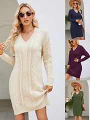 Long Twisted Basic Knitted Dress