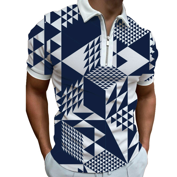 Printed Loose Fitting Short Sleeved T-shirt For Men