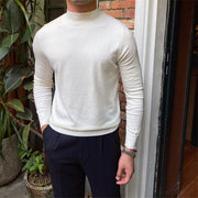 Fleece Semi-turtleneck Slim Knit Vintage