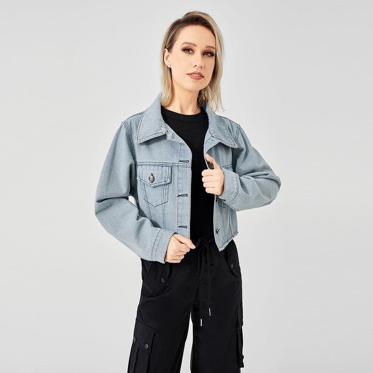 The Raw Edge Design Is Retro And Loose With A Soft Denim Jacket