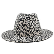 Men's And Women's Fashionable All-match Milky White Leopard Print Woolen Hat