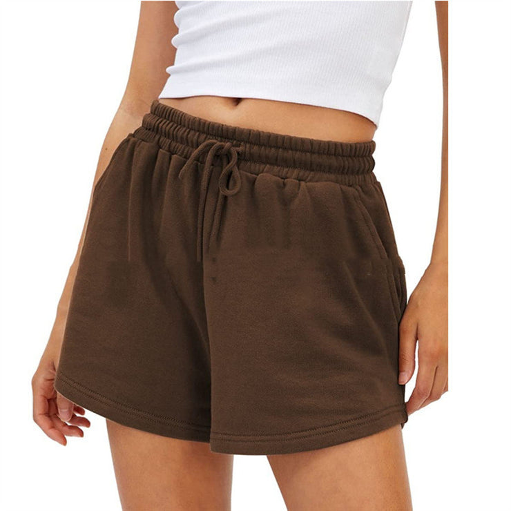 Women's Fashion Casual Exercise Elastic Running High Waist Shorts