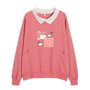 New Fashion Casual Print Pocket Fleece Sweatshirt