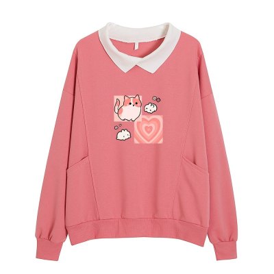 New Fashion Casual Print Pocket Fleece Sweatshirt