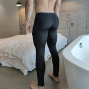 Men's Low Rise Ice Silk Semi Transparent Elastic Tight Leggings