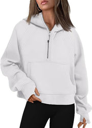 Zipper Hoodies Sweatshirts With Pocket Loose Sport Tops Long Sleeve Pullover Sweaters Winter Fall Outfits Women Clothing