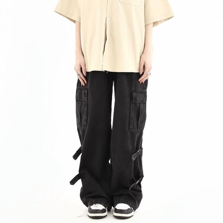 Men's Retro Loose Straight Wide Leg Casual Trousers