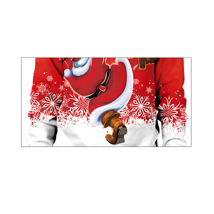 Christmas Digital Printing Pattern Round-neck Pullover