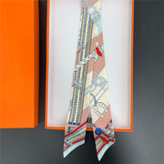 Women's Elegant Professional Duplex Printing Silk Scarf