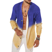 Men's Fashion Tie Dyed Five Color Long Sleeved Cardigan