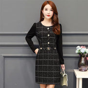 Young mother autumn winter dress