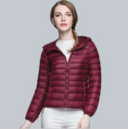 2022 New Winter Clothing Light Short Short Fashion Slim Down Jacket Women's Light Down Jacket Hooded Jacket Tide