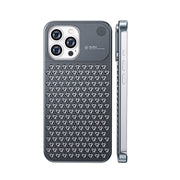 Aluminum Alloy Phone Case For 14 13 Pro Max Plus Hollow Heat Dissipation Anti-fall Full Body Shockproof Phone Cove