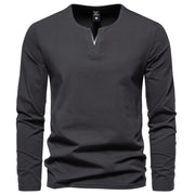 Men's V-neck Long Sleeve T-shirt Bottoming Shirt