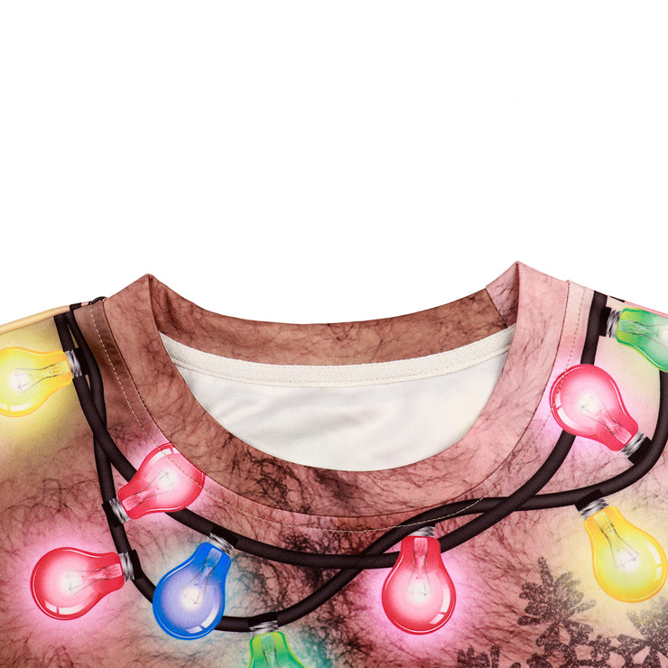 Navel Hair 3D Digital Printing Pullover Round Neck Sweater