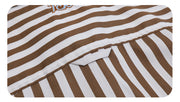 Japanese Retro Brown Striped Short Sleeves