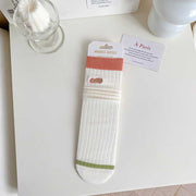 Women's Fashion Striped Embroidered Socks