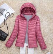 2022 New Winter Clothing Light Short Short Fashion Slim Down Jacket Women's Light Down Jacket Hooded Jacket Tide