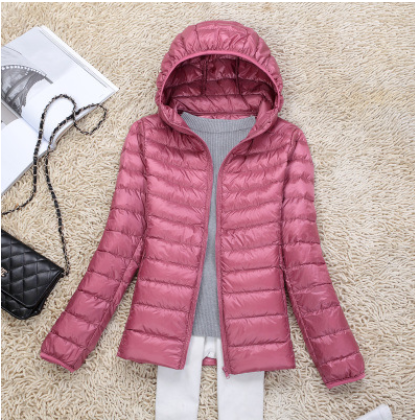 2022 New Winter Clothing Light Short Short Fashion Slim Down Jacket Women's Light Down Jacket Hooded Jacket Tide