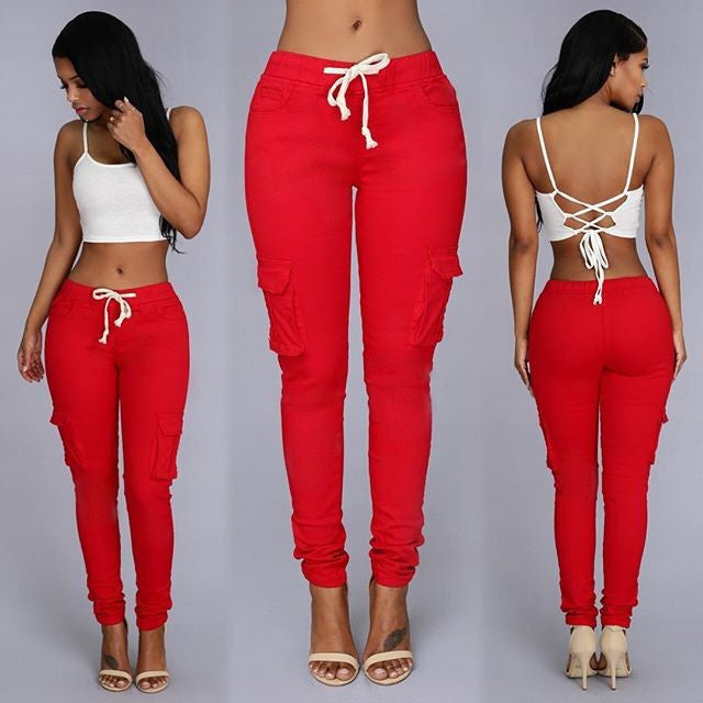 Women's multi-bag casual pants