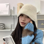 Loose Wool Knitted Fisherman Hat Women's Wool Bucket Hat