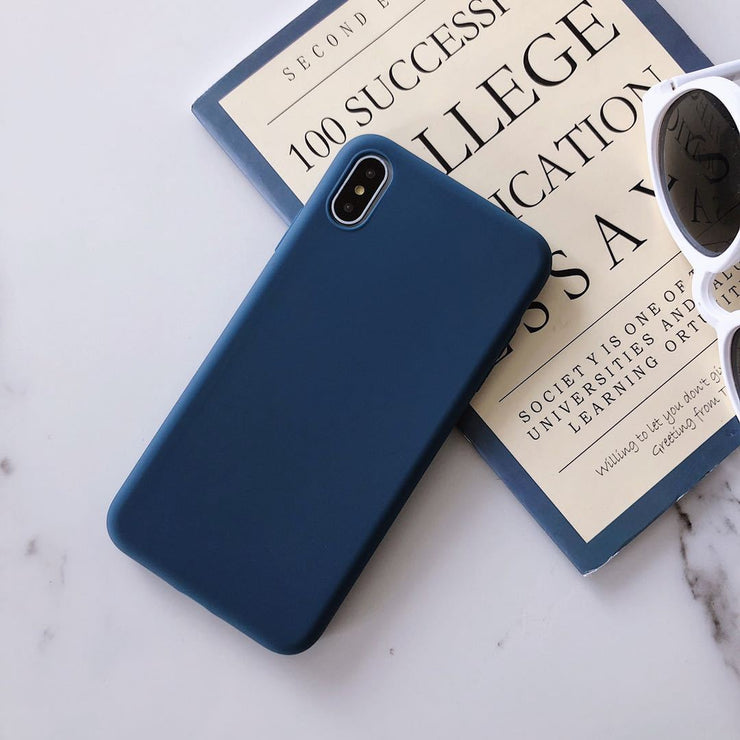 Pure color creative macaron phone case