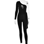 High Elastic Shapewear Women's Fashion Hot Sexy Backless One-sleeved Onesie