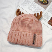 Knitted hat cute antler Christmas hat warm knitted hat