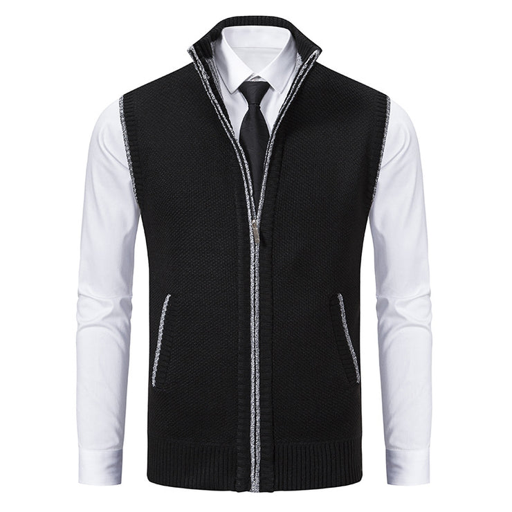 Men's Stand Collar Sweater Knitted Cardigan Coat