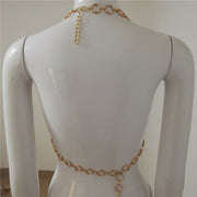 Metal circle hollow hanging neck chest chain