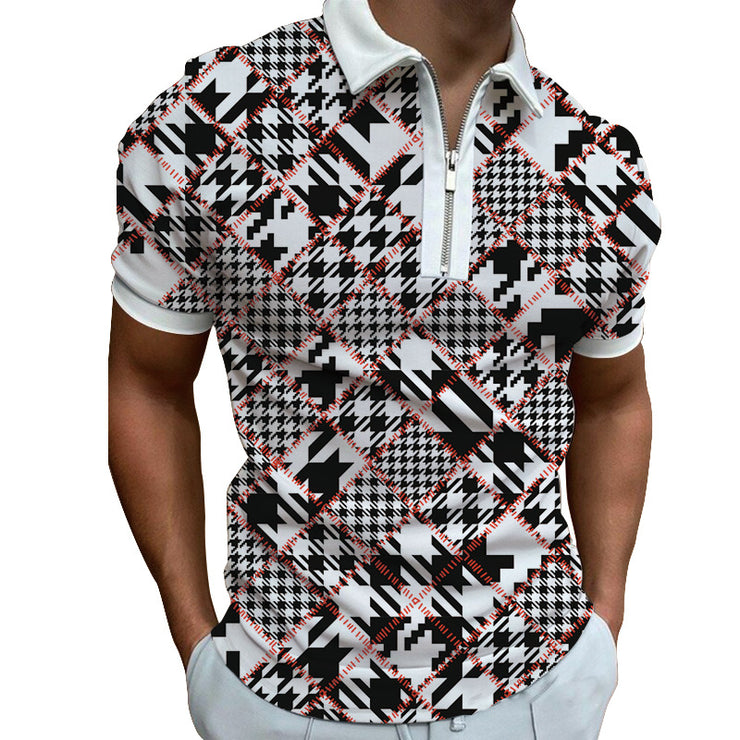 Printed Loose Fitting Short Sleeved T-shirt For Men