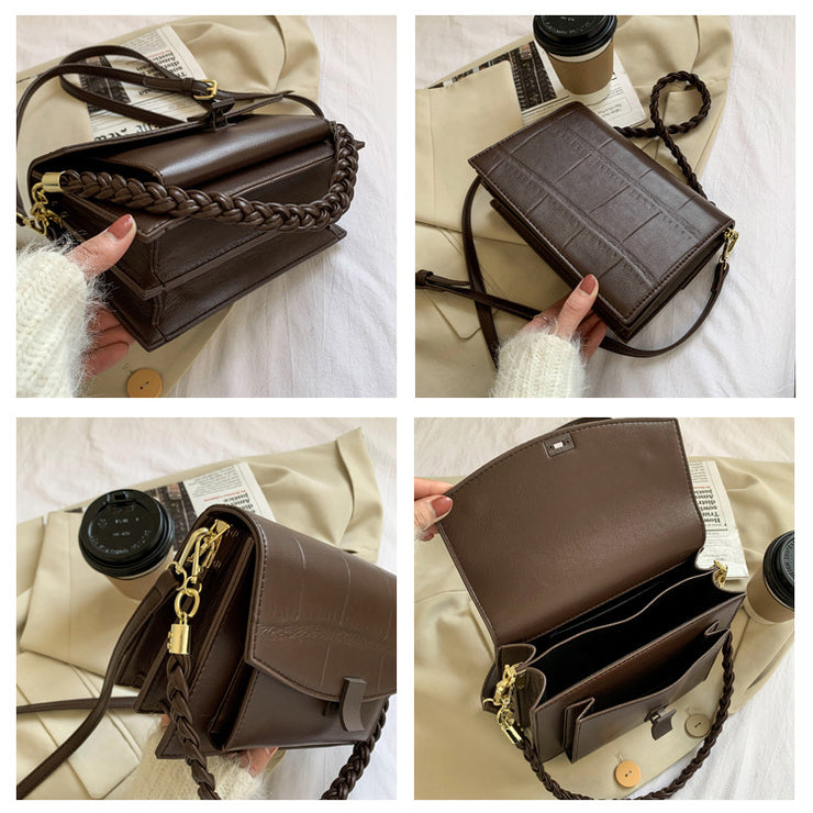 One Shoulder Messenger Small Square Bag Stone Pattern Female Bag