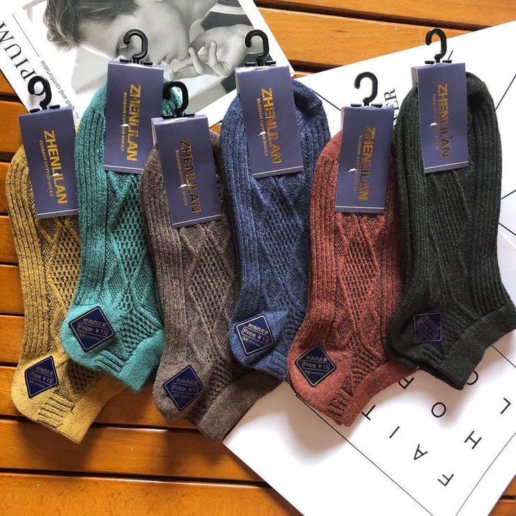 Japanese Diamond Socks Men's Boat Socks