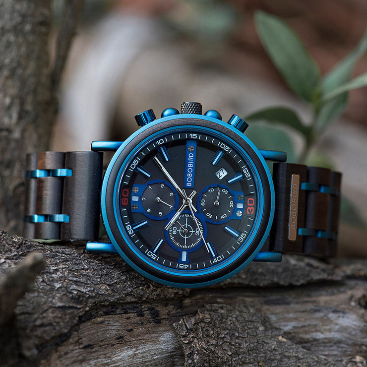 Men s Wooden Chronograph Watch