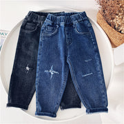 Boys  Fleece Jeans Straight Trousers Trendy Children s Clothing