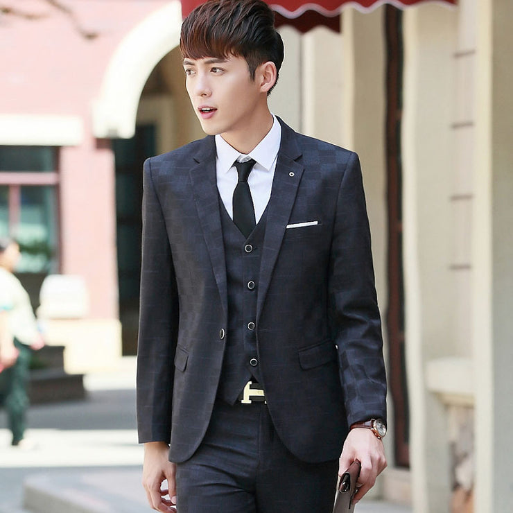 Young Handsome Groom Wedding Suit