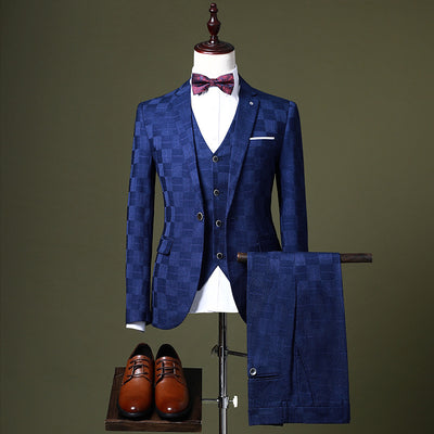 Young Handsome Groom Wedding Suit