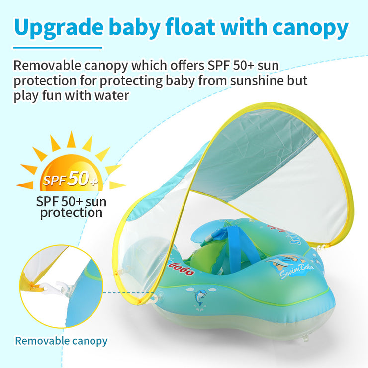 Baby Swimming Float With Canopy Inflatable Infant Floating Ring Kids Swim Pool Accessories Circle Bathing Summer Toys