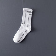 Socks Men'S Stockings Street Men'S Trendy Socks Simple Black And White Tube Socks Sports Socks