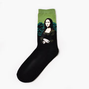 Moxiao factory direct selling Qiudong men''s socks new personality literature retro world famous painting men''s socks oil painting men''s socks