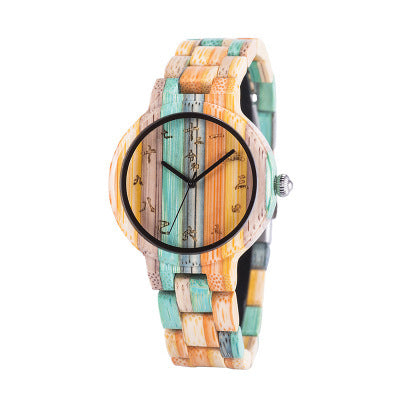 Carved Colorful Wooden Couple Watches