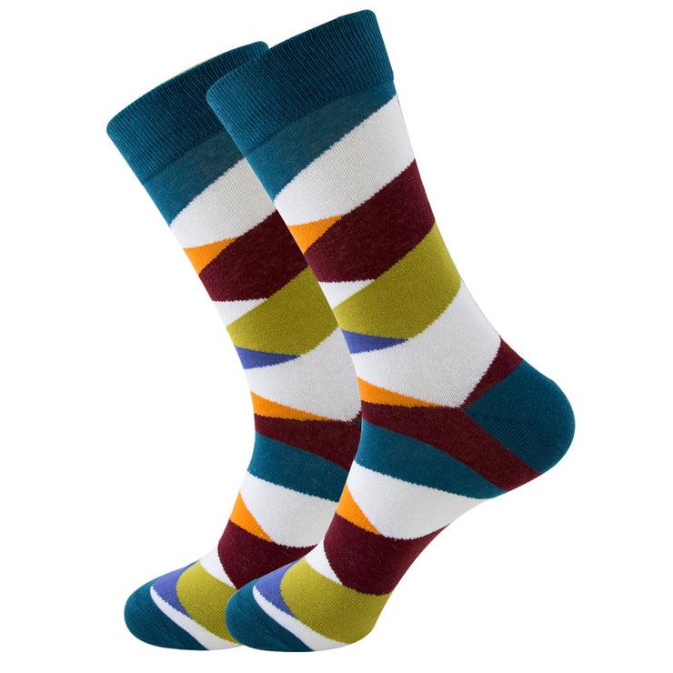 Striped Men's Socks Square Tube Socks Wave Women's Socks