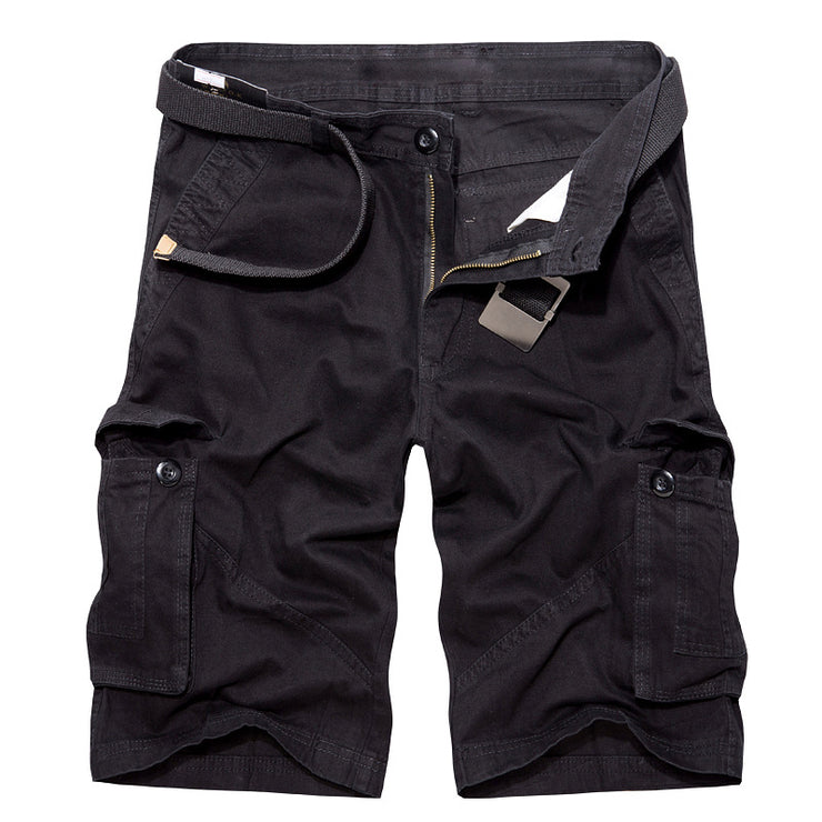 Plus Size Five Point Cargo Shorts Men's Multi Pocket Middle Pants