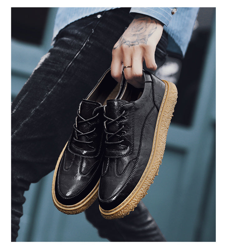 Trendy young British leather shoes