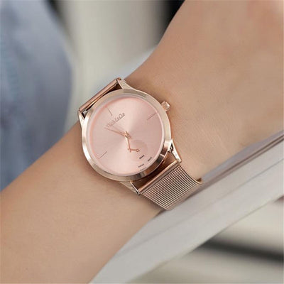 Fashion Alloy Belt Mesh Watch Unisex women's watches Minimalist Style Quartz Watch relogio feminino saat Watches for women