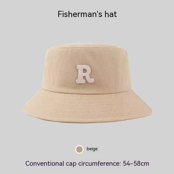 Big Head Circumference Bucket Hat Female Letters