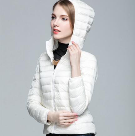 2022 New Winter Clothing Light Short Short Fashion Slim Down Jacket Women's Light Down Jacket Hooded Jacket Tide