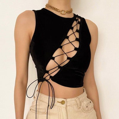 Chest Cutout Strap Sexy Vest