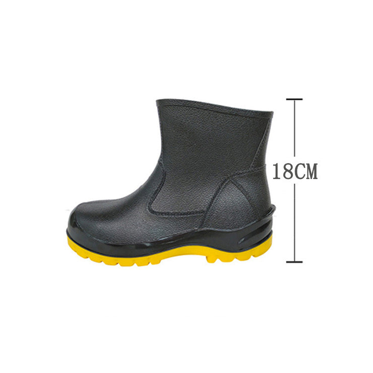 Labor Protection Rain Boots Men's Short Tube Low Top